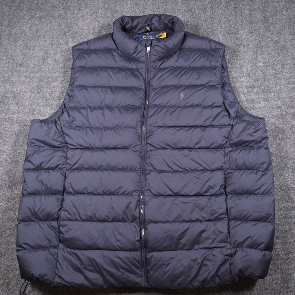 Polo Ralph Lauren Colden Packable Down Vest Mens 3XLT Navy Insulated Full Zip